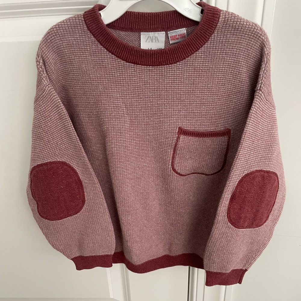 Boy's Burgundy Sweater with Elbow Patches